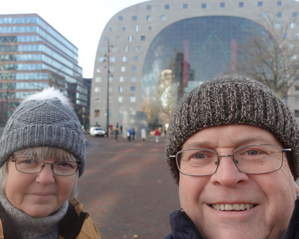 Ken & Lindsey in front of the Markthal Rotterdam