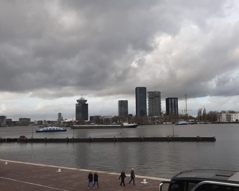 View of the city across the IJ River