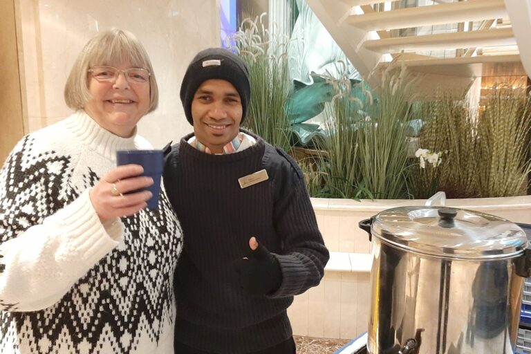 Hot drink to welcome us back onto the Ship
