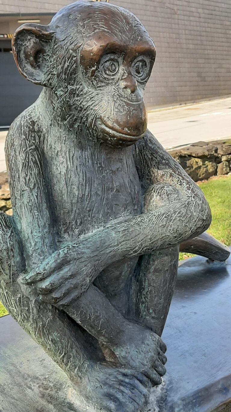 Part of a Sculpture of a Hat, Parrot and Monkey
