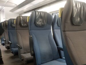 Comfortable seats on Eurostar