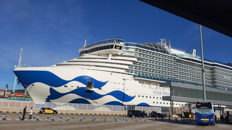 Last look at Star Princess on leaving the port