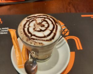 Coffee with a Halloween style finish