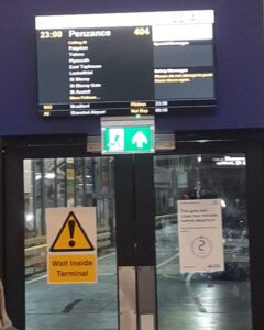 Waiting for our National Express Coach