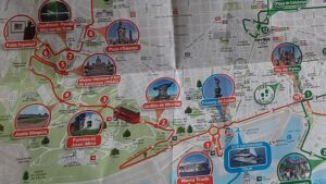 Complimentary map showing tour stop