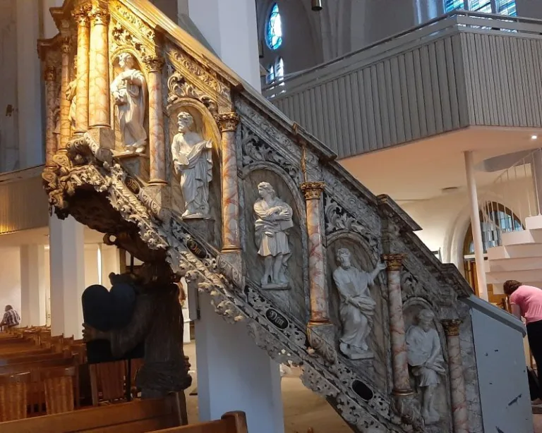 Ornate Stone Pulpit in St Nikolai Church