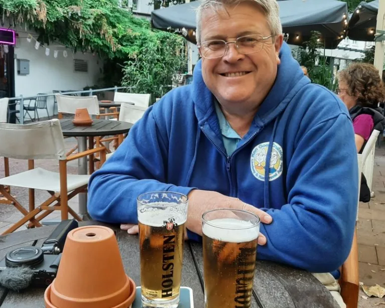 Checking out the local beer