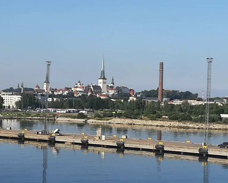 Arriving in Tallinn by ship