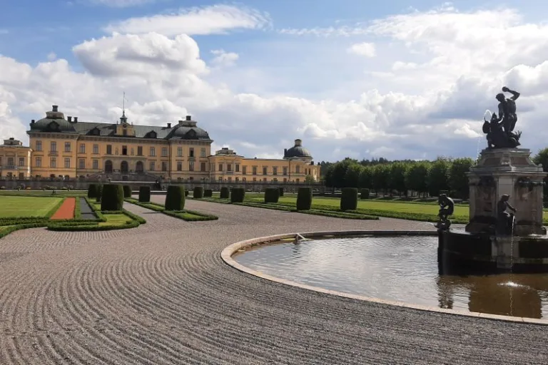 View of the Palace & Baroque Garden Fountain