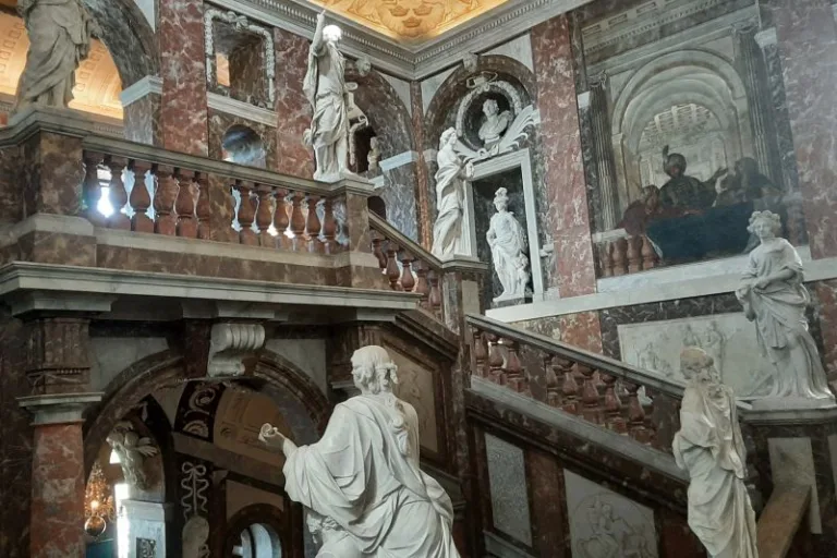 Ornate staircase at Drottningholm Palace