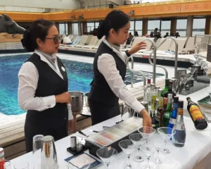 Bar Staff preparing demonstrations