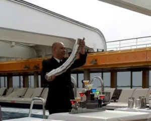 Pouring 14 Martinis at once