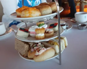 One of the two tiered cake stands we were given