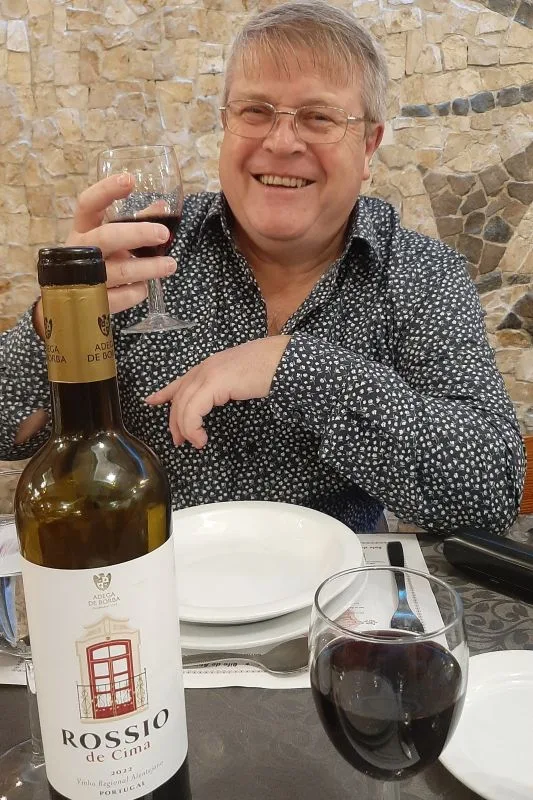 Enjoying the local wine
