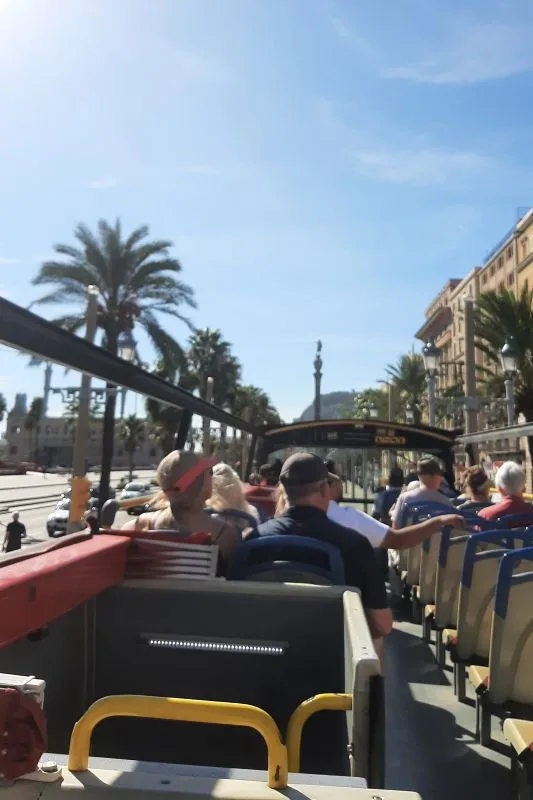 View from the top deck of the bus